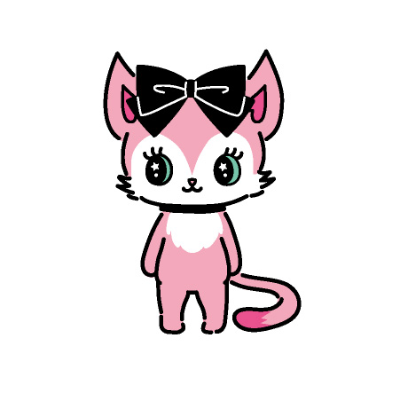 Mia(ミア)
メインボーカル
ピンク色の猫。
ツンととがった耳がチャームポイント。
キュートなハイトーンボイスの持ち主