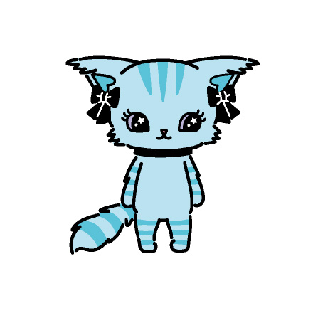 Chelsea(チェルシー）
メインボーカル
アクアブルーのシマシマ猫。
いつも眠そうにしている。
透明感のある ウィスパーボイスの持ち主。