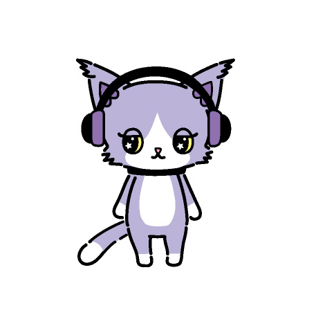 Layla(レイラ）
ラッパー
すみれ色のハチワレ猫。
いつもヘッドフォンをして すました顔をしている。
ラップでステージを 盛り上げる。