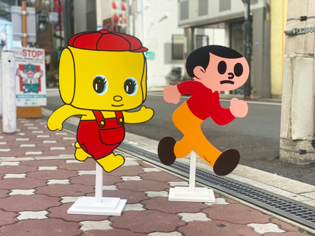 『のり出し注意看板（フエキ×とび出しとび太）』イメージ