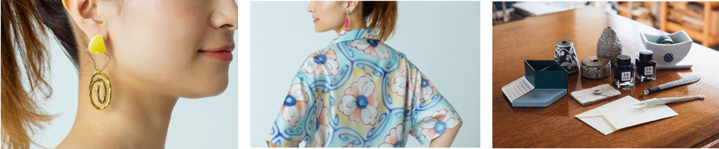 第1弾やきものアクセサリー／第2弾着れるやきもの／第3弾やきもの文具