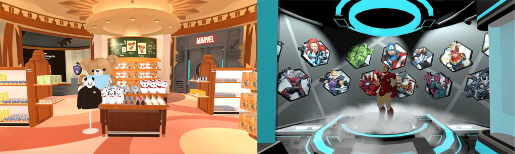 バーチャルディズニーストア店内
「マーベル」エリア