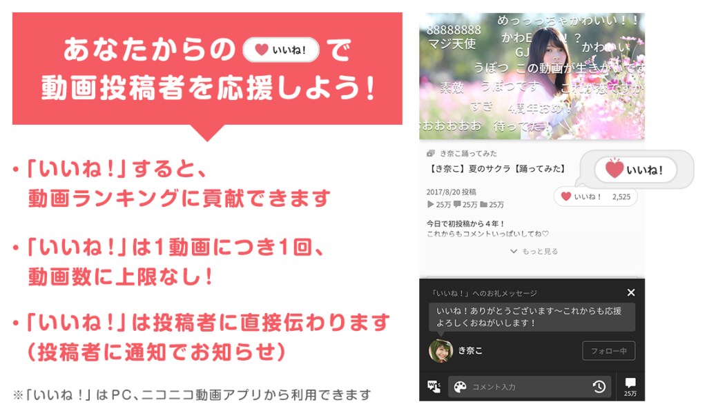 ♡”推し”の動画をランキング上位に押し上げたい！そんな時でも「いいね！」