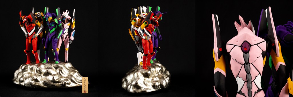 “エヴァンゲリオン4体が登場するシーン“をモチーフとし、再現した博多人形の豪華限定エディション