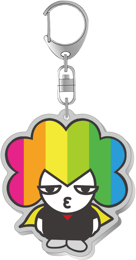 アクリルキーホルダー_レインボーアフロ