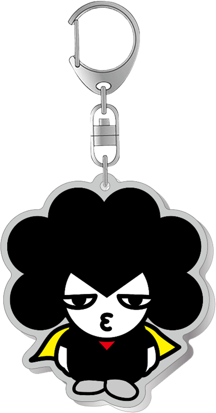 アクリルキーホルダー_ブラックアフロ