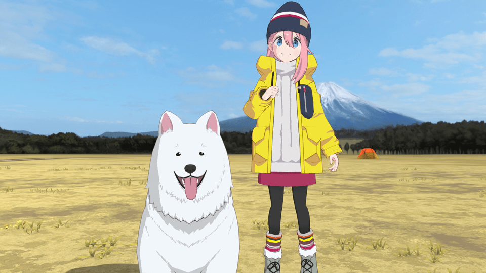 なでしこと犬が目の前に